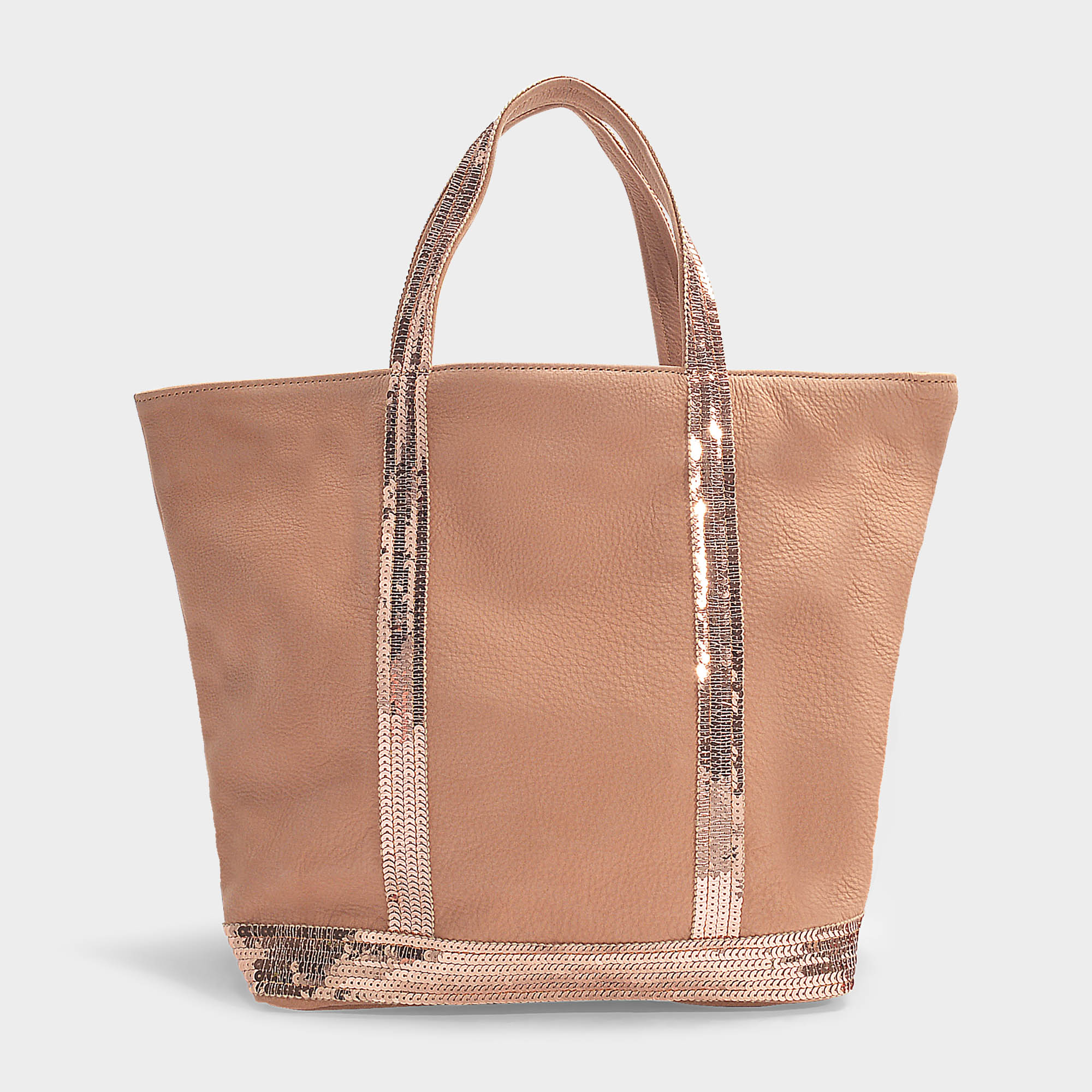 Vanessa Bruno | Sac Cabas Moyen Cuir Nubuck Paillettes In Beige | ModeSens