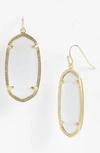 Kendra Scott Elle Filigree Drop Earrings In Slate Catseye/ Gold