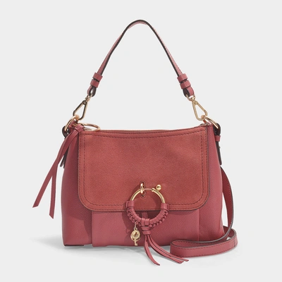 See By Chloé | Joan Small Crossbody Bag In Rusty Pink Grained Cowskin And Suede