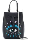 Kenzo Mini Bucket Bag With Eye Embroidery In Black