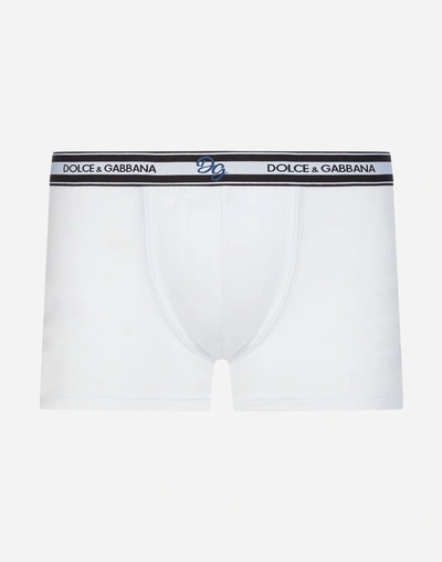 Dolce & Gabbana Boxers In Stretch Cotton In White