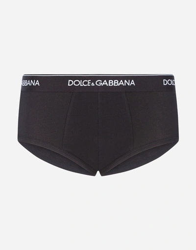 Dolce & Gabbana Set Of 2 Cotton Slips In Black