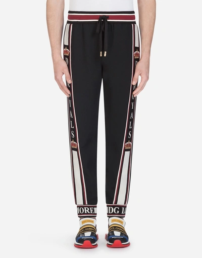 Dolce & Gabbana Jogging Pants With Patches In Black