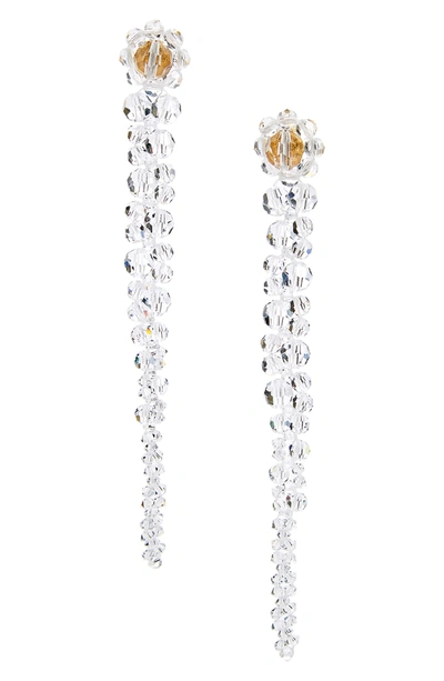 Simone Rocha Beaded Drop Earrings In Clear