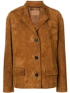 Prada Classic Leather Jacket In Brown