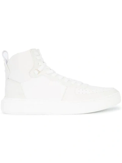 Buscemi Men's Uno Basket Leather High-top Sneakers In White
