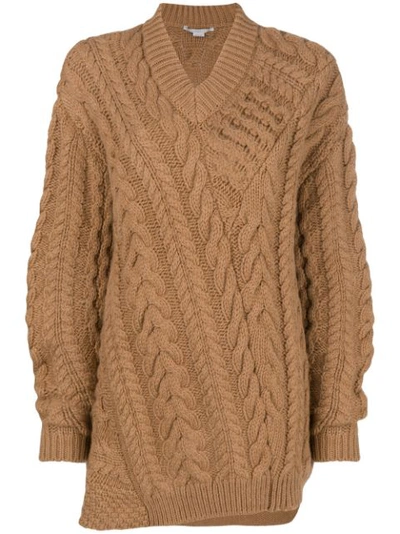 Stella Mccartney Oversized Virgin-wool Blend Sweater In Neutrals