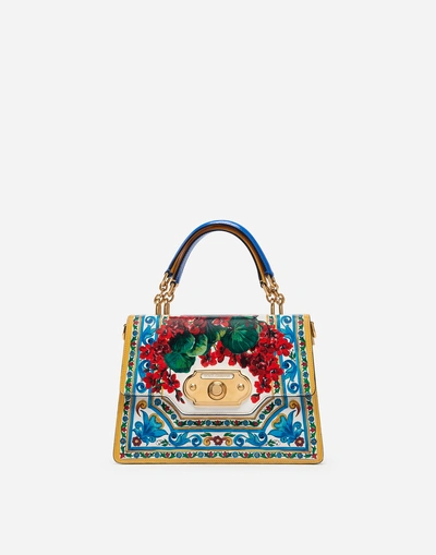 Dolce & Gabbana Welcome Shoulder Bag In Printed Calfskin In Flowers Print