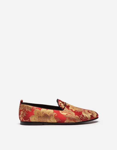 Dolce & Gabbana Brocade Slippers In Multicolor