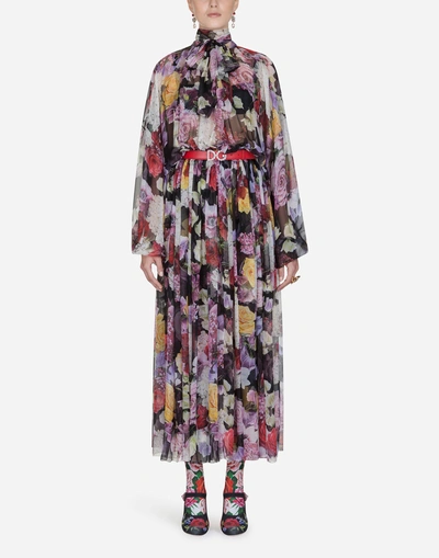 Dolce & Gabbana Printed Silk Dress In Floral Print