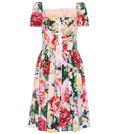 Dolce & Gabbana Floral-print Cotton-poplin Dress In Floral Print