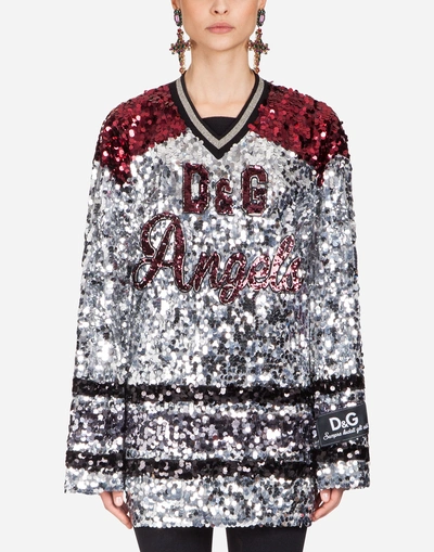 Dolce & Gabbana Sweatshirt With Sequins In Multi-colored