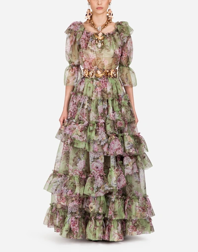 Dolce & Gabbana Organza Dress In Multi-colored