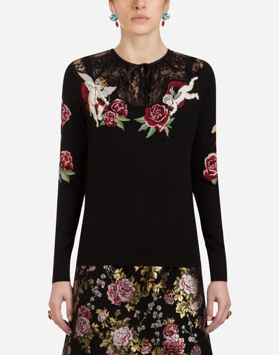 Dolce & Gabbana Wool And Silk Knit In Black