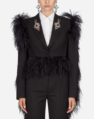 Dolce & Gabbana Single-breasted Wool Blazer In Black