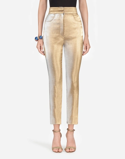 Dolce & Gabbana Lamé Pants In Gold