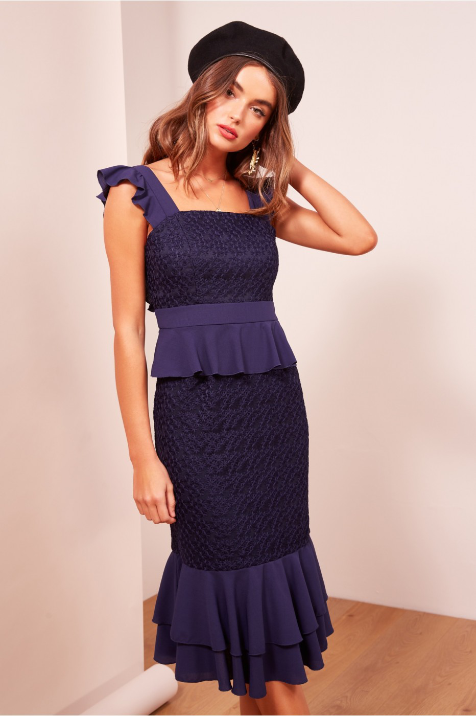 Finders Keepers Afterglow Dress In Navy ModeSens
