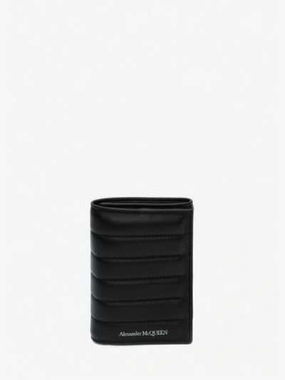 Alexander Mcqueen Padded Trifold Wallet In Black