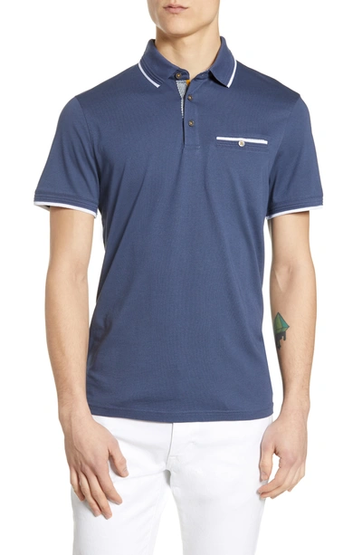 Ted Baker Derry Slim Fit Polo In Ash