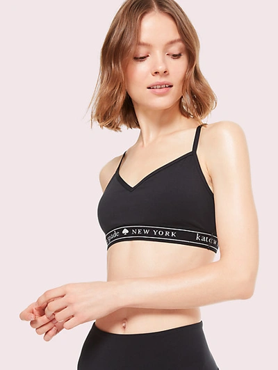 Kate Spade Logo Sports Bra In Black