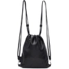 Stella Mccartney Perforated Logo Mini Faux Leather Drawstring Backpack - Black