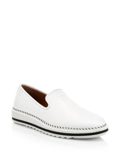 Giuseppe Zanotti Men's Signature Slip-on Loafers In White