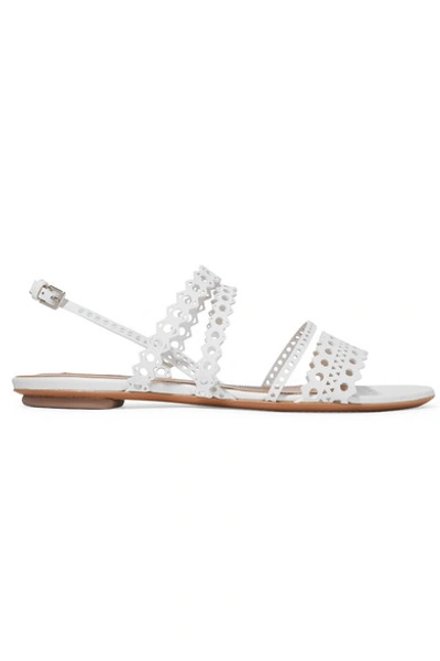 Alaïa Laser-cut Leather Slingback Sandals