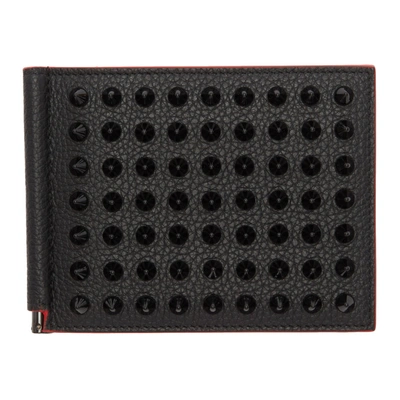 Christian Louboutin Black Clipsos Spikes Wallet In Cm53 Black