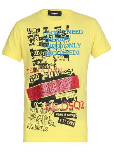 Dsquared2 Cotton T-shirt In Yellow