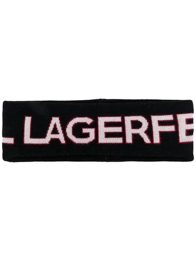 Karl Lagerfeld Logo Hairband In Black
