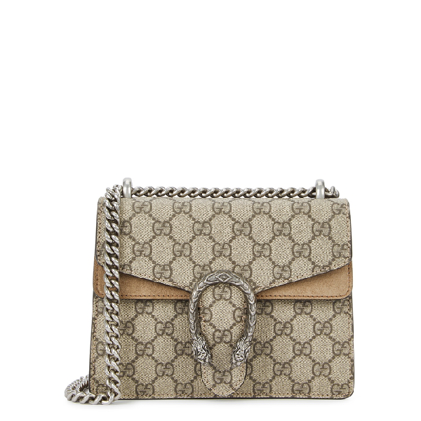 Gucci Mini Dionysus Gg Supreme Shoulder Bag, Ebony/Taupe In Neutrals | ModeSens