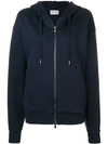 Roqa Embroidered Zip Front Hoodie In Blue