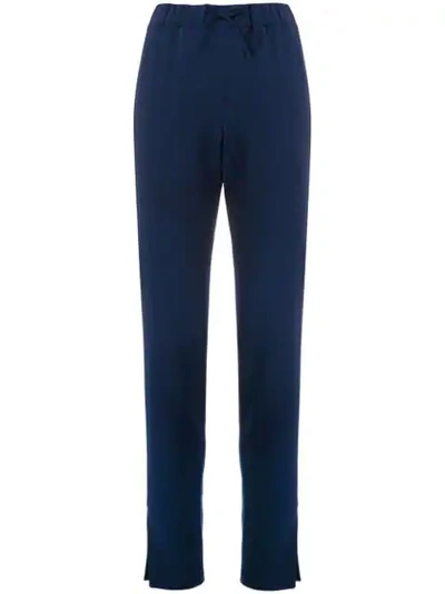 Akris Punto Drawstring Slim-fit Trousers In Blue