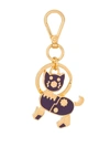 Prada Enameled Dog Keyring In Gold