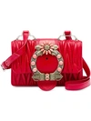 Miu Miu Miu Lady Matelassé Leather Shoulder Bag In Red