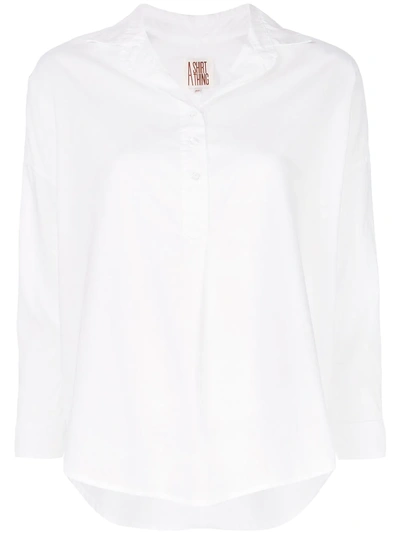 A Shirt Thing Henley Plain Shirt In White