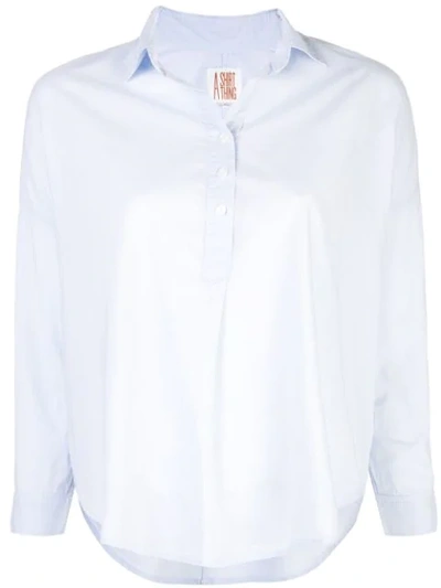 A Shirt Thing Plain Henley Shirt In Blue