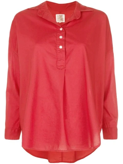 A Shirt Thing Henley Plain Shirt In Red