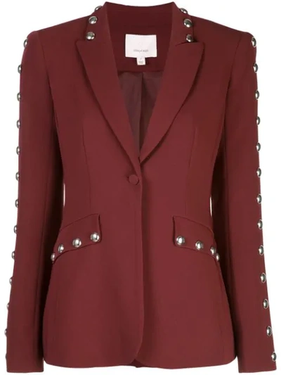 Cinq À Sept Studded Tailored Blazer In Red