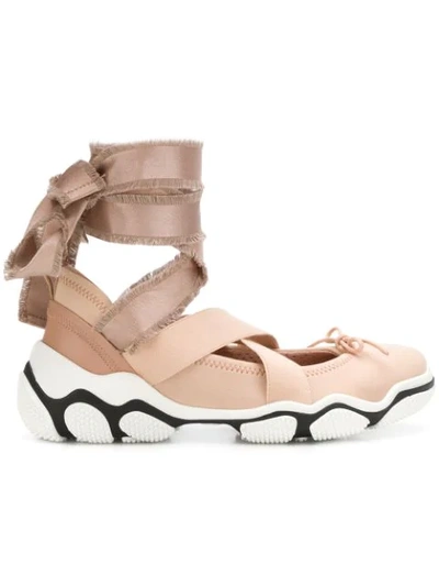Red Valentino Red (v) Ankle Tie Sneakers - 大地色 In Neutrals
