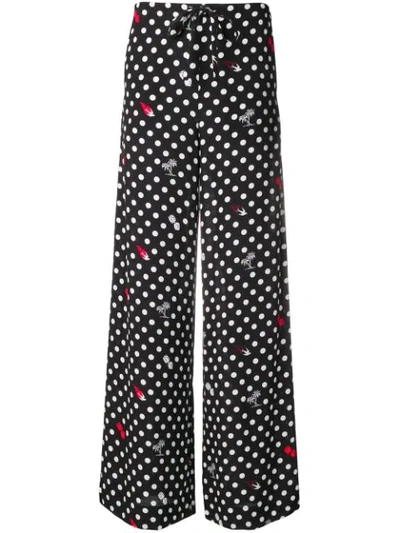 Mcq By Alexander Mcqueen Polka Dot Trousers In Black