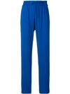 Kenzo High Rise Tapered Trousers In Blue