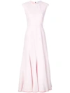 Gabriela Hearst Flared Pleated Midi Dress In Pink