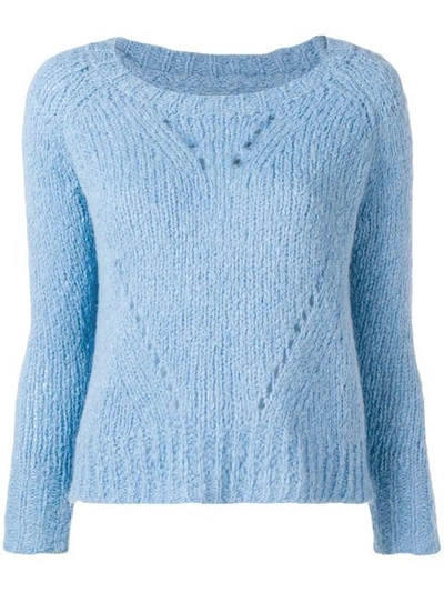 Isabel Marant Round Neck Knit Sweater In Blue