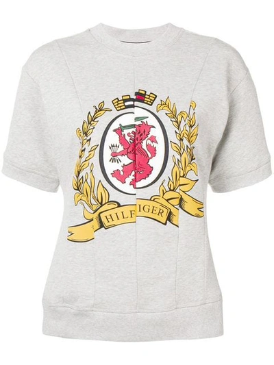Tommy Hilfiger Spliced Logo T-shirt In Grey