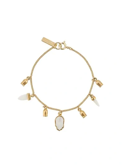 Isabel Marant Buffalo Bone Charm Bracelet In Gold