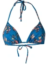 Isabel Marant Floral Print Bikini Top - Blue