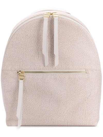 Borbonese Classic Zipped Backpack In Neutrals