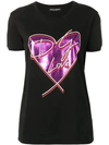 Dolce & Gabbana Metallic Heart Print T-shirt In Black