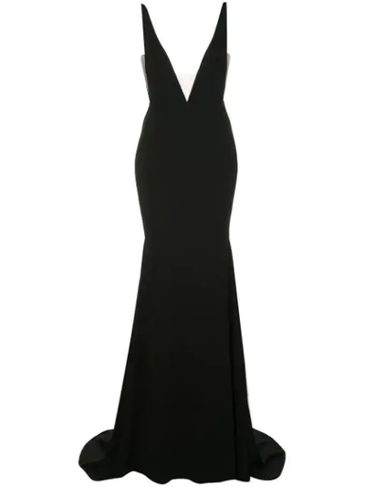 Alex Perry Plunge Gown In Black